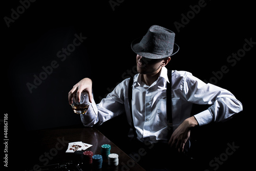 noir boy in white shirt