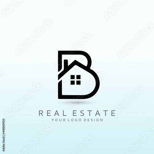 abstract logo for a real estate investors company letter B