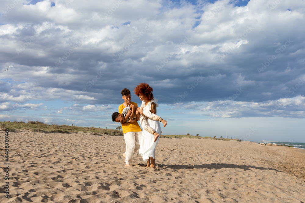Beatiful black family having fun at the beach Stock Photo Adobe Stock