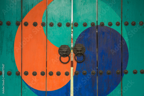 Close-up of Korean traditional doors photo