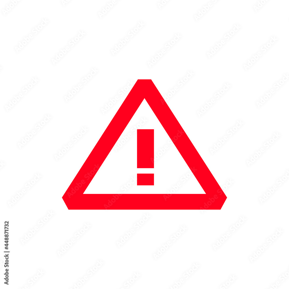Hazard warning symbol vector icon flat sign symbol with exclamation mark isolated on white background. Hazard warning attention sign with exclamation mark symbol. Hazard warning symbol vector icon flat sign symbol with exclamation mark isolated on white background. Hazard warning attention sign with exclamation mark symbol.