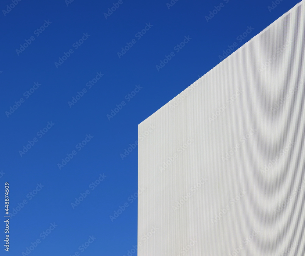 white wall, blue sky white wall, blue sky