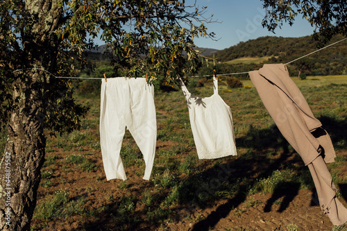 Summer clothes hanging, Clothesline
