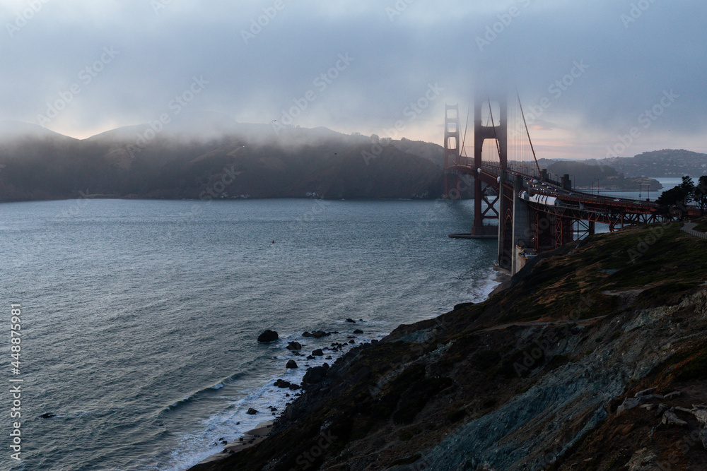 Dusky evening light on the Golden Gate Bridge Dusky evening light on the Golden Gate Bridge