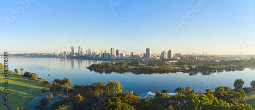 Panorama of South Perth Foreshore and Perth skyline photo