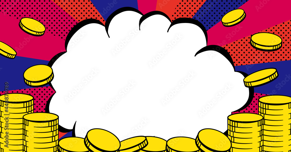 アメコミ風 コイン デザイン Stock Vector Adobe Stock