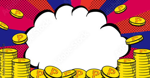 アメコミ風　コイン　デザイン