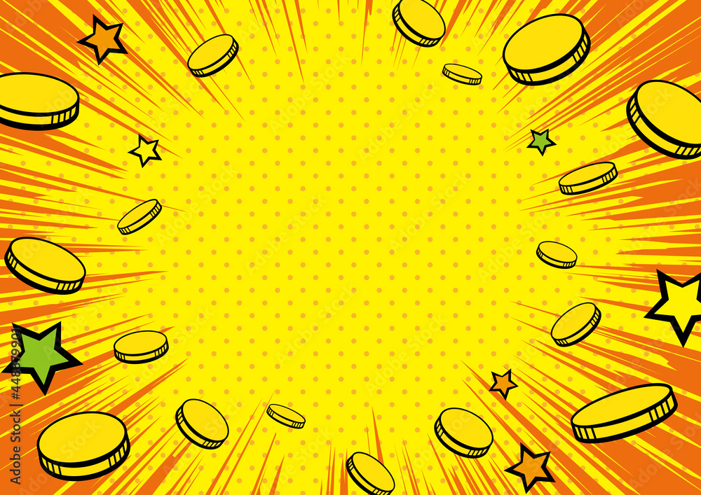 Fototapeta premium アメコミ風 コイン デザイン