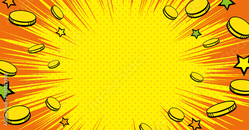 アメコミ風　コイン　デザイン