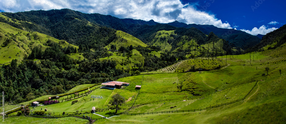 Beautiful panoramic view of the Cocora Valley at the Quindio region in Colombia