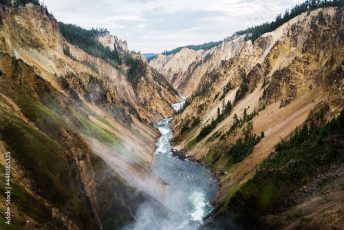 A colorful canyon in Yellowstone National Park. 