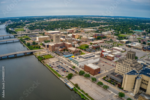 Aerial View of Saginaw  Michigan during Summer