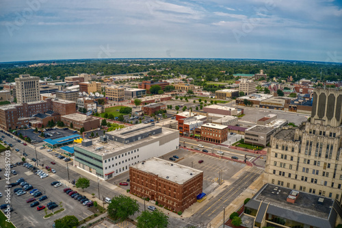 Aerial View of Saginaw, Michigan during Summer