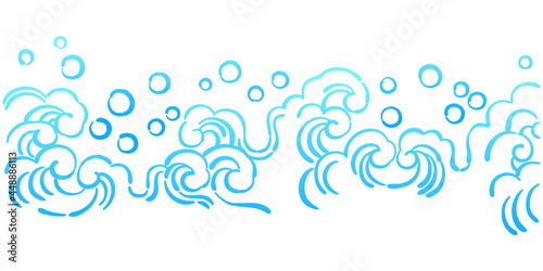 水色の波模様のイラスト
