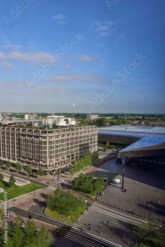 Elevated view of Rotterdam Central Station precinct photo