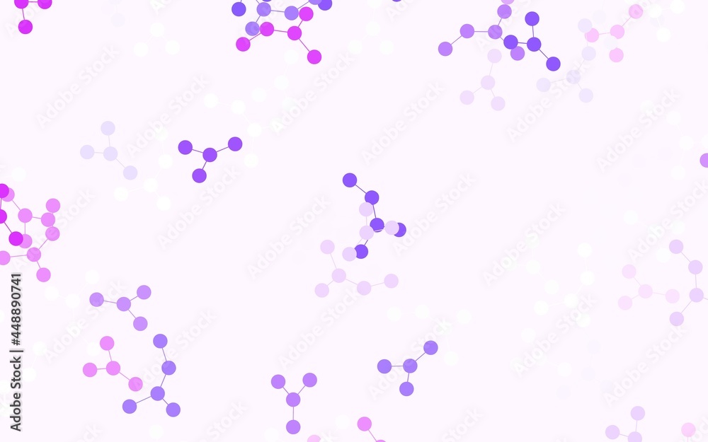 Light Purple, Pink vector background with forms of artificial intelligence.