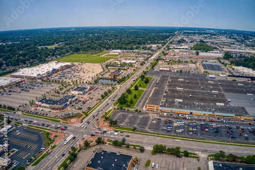 Aerial View of the Detroit Suburb of Livonia, Michigan