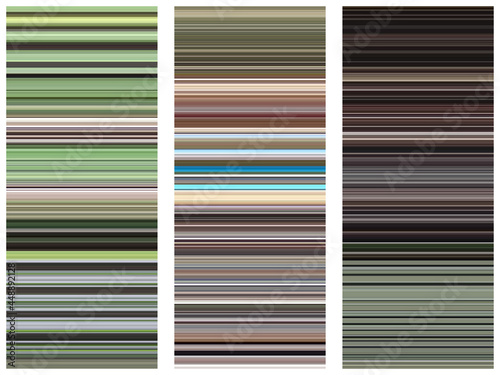 Spectrum gradient vector in green tree, dark rocks, gray asphalt, blue water, brown soil colors. RGB - CMYK offset, trend color list palette. Created using AI CS6.