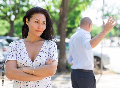 Fotografie Woman and man having quarrel