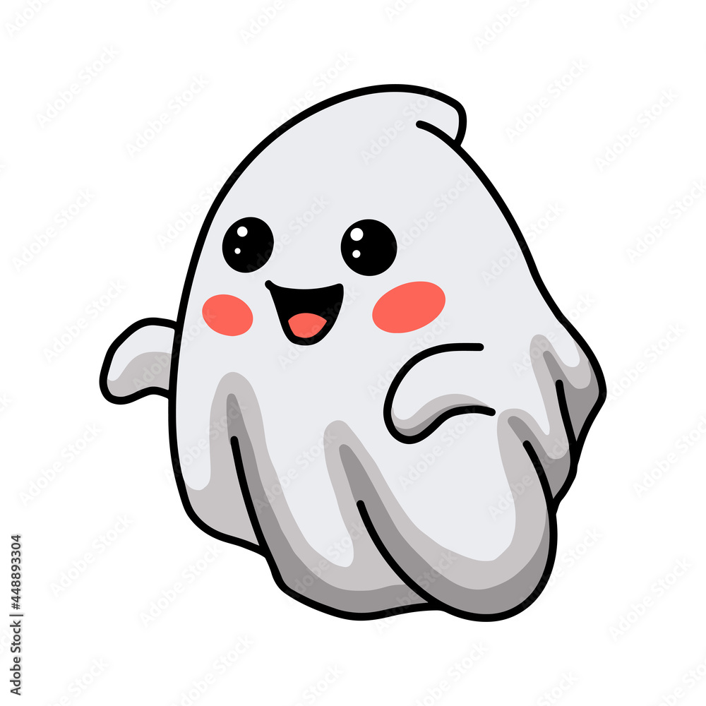 Cartoon cute halloween white ghost Cartoon cute halloween white ghost