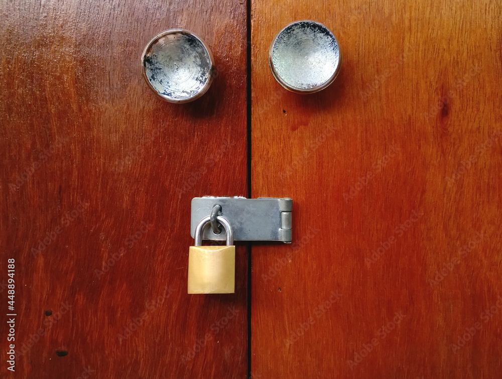 Fototapeta premium Woon door locked by the ky. Closed door.