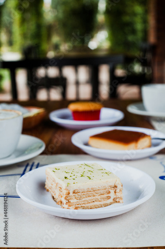 Carlota or lemon pie, mexican dessert in Mexico photo