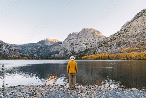 Man enjoying Mammoth Lakes views