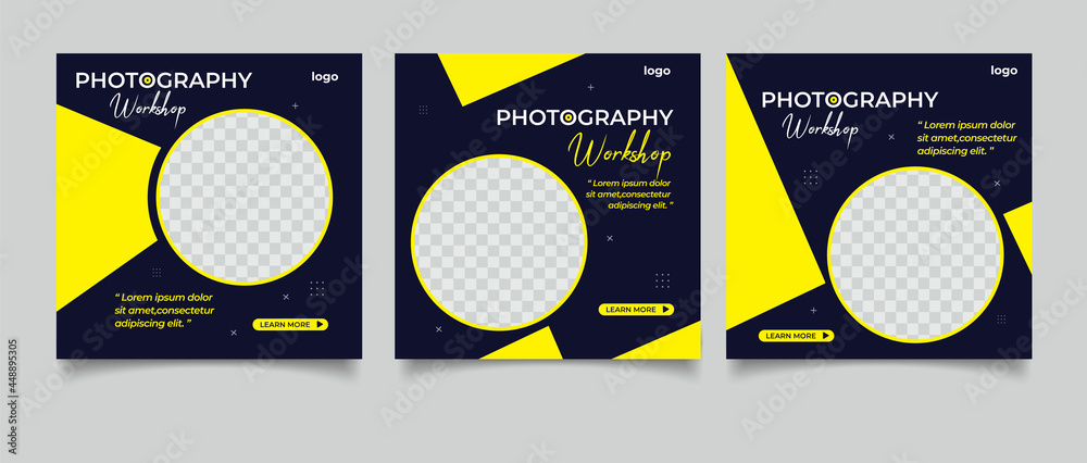 Photography workshop social media post template Photography workshop social media post template