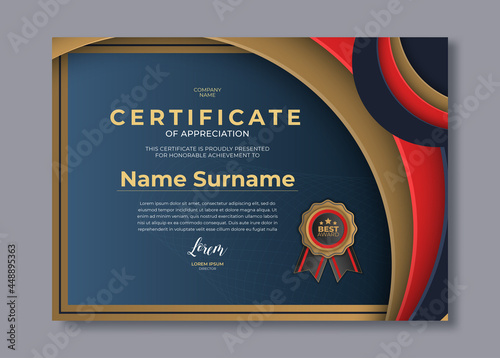 Gradient elegant certificate template