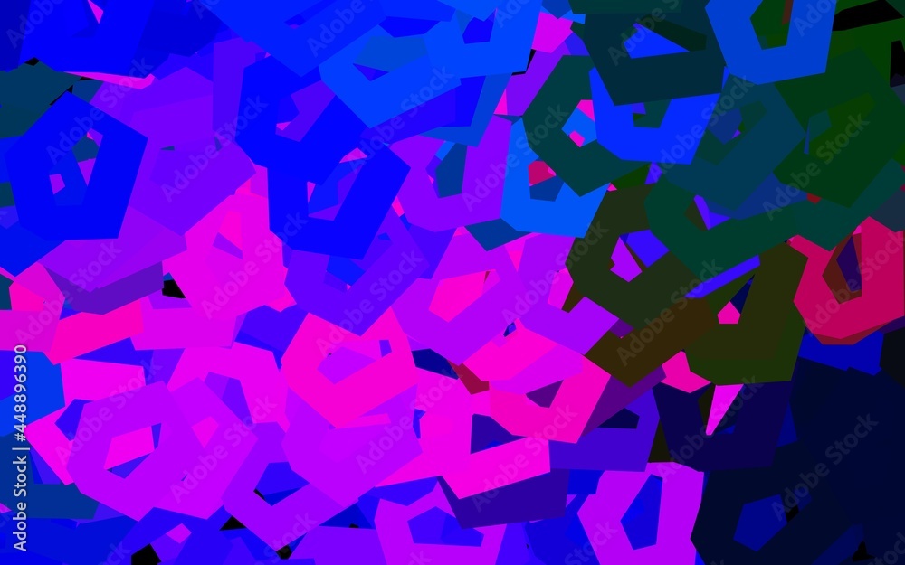 Dark Pink, Blue vector backdrop with hexagons. Dark Pink, Blue vector backdrop with hexagons.