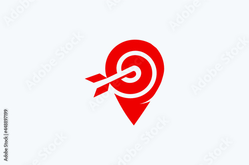 target with arrow and position logo