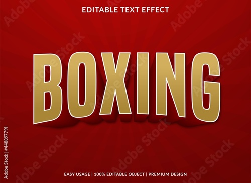 boxing text effect editable template with abstract style use for business brand and logo