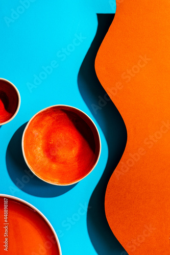 Bright background blue and orange