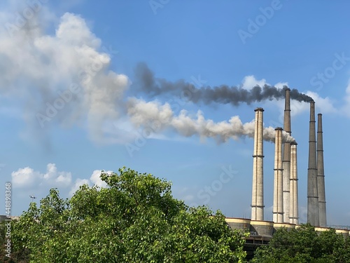 Thermal power plant with emission of ash in air photo