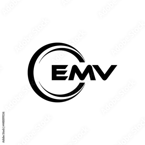 EMV letter logo design with white background in illustrator, vector logo modern alphabet font overlap style. calligraphy designs for logo, Poster, Invitation, etc.