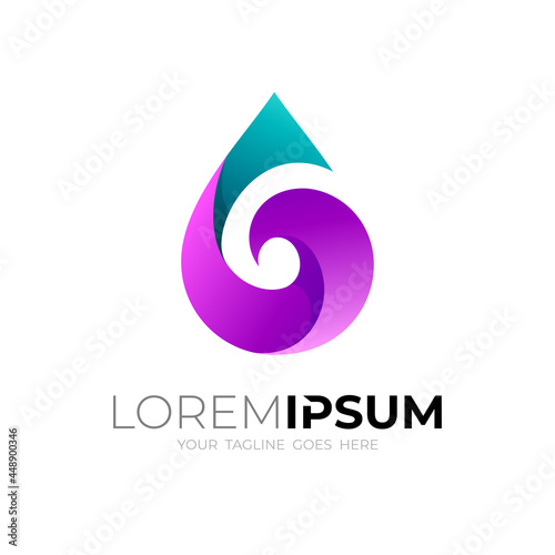 Simple water drop logo vector , simple style