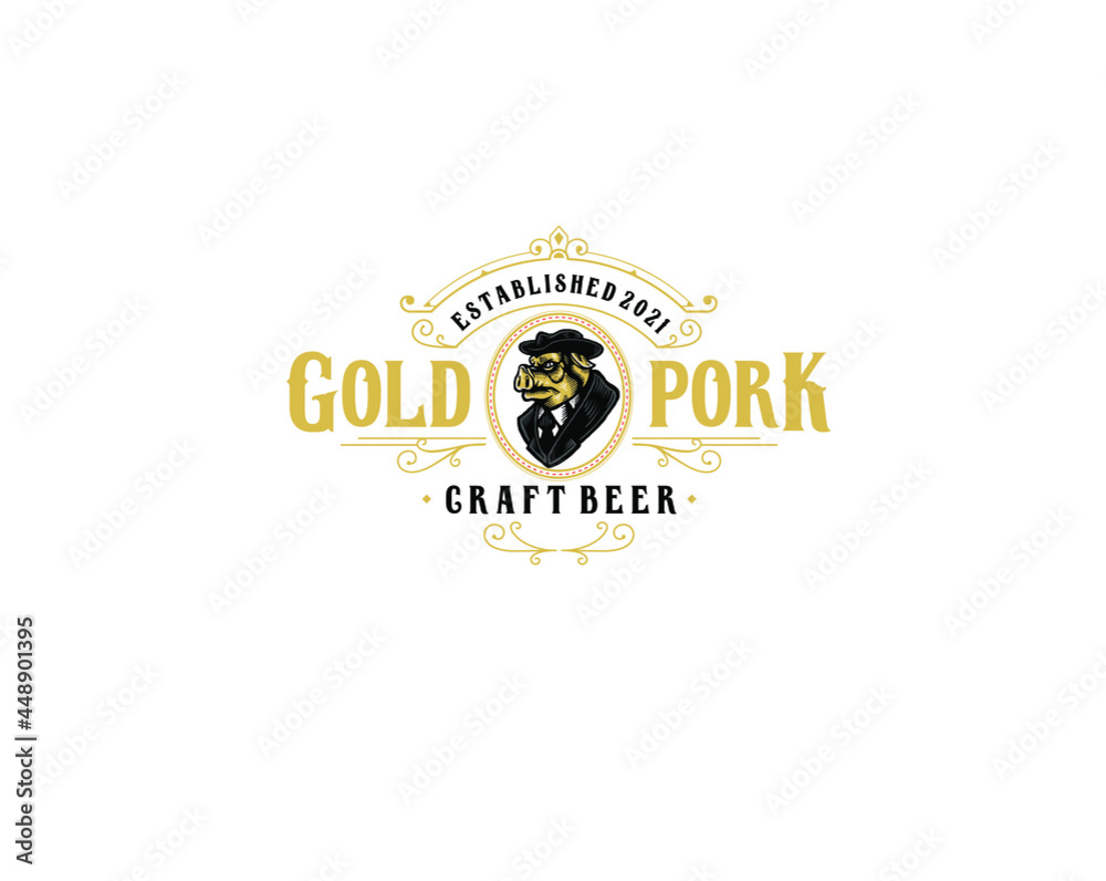 Gold Pork Carft Beer Label