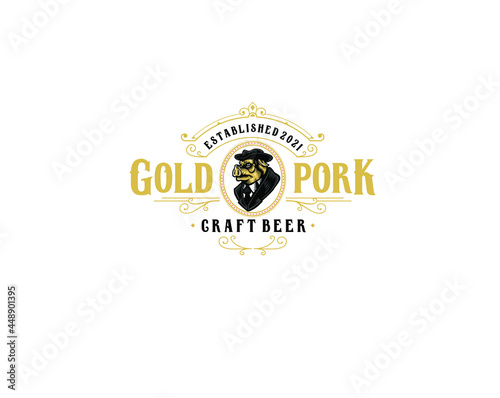 Gold Pork Carft Beer Label