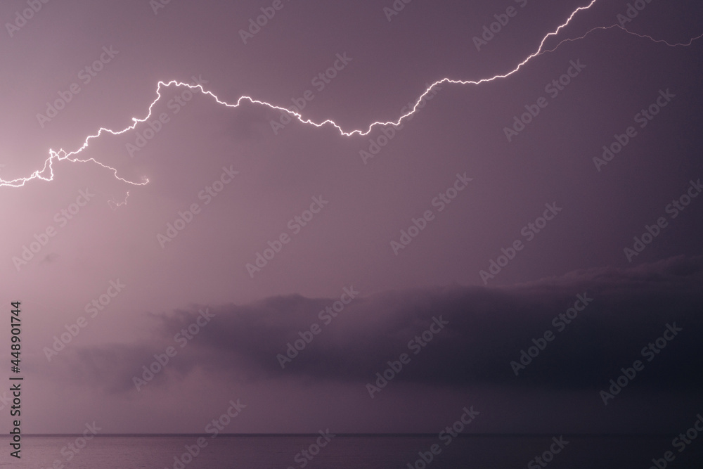 Electric storm at night