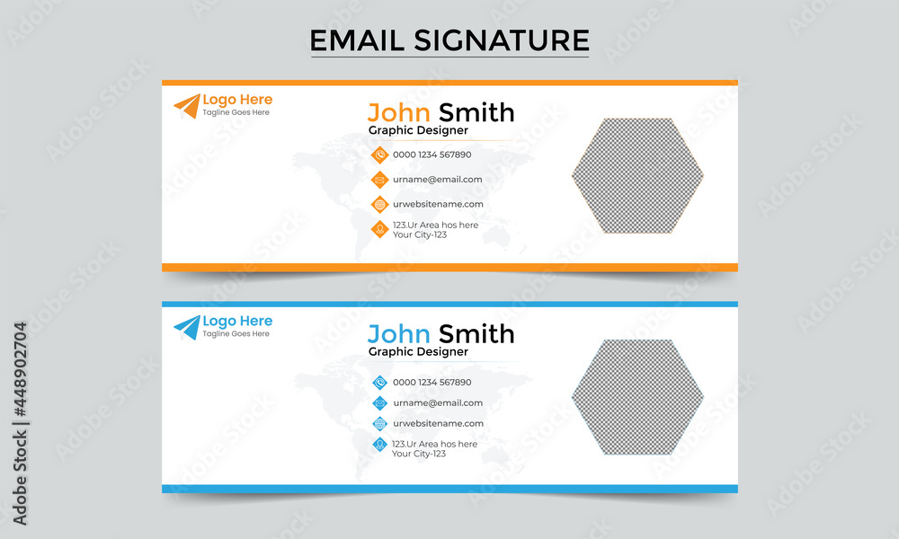Naklejka premium Email Signature Corporate Email signature template or email footer and personal social media cover templates with minimal and clean style creative modern layout design.