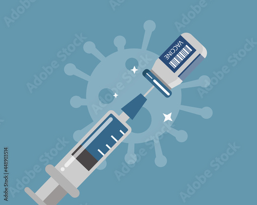 Vaccine for COVID-19 concept: Doctor giving patient vaccine. Cartoon vector style for your design