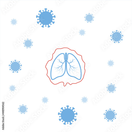 Lungs atack virus bacteria coronovirus.