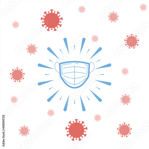 Mask stop coronovirus isolated on white.
