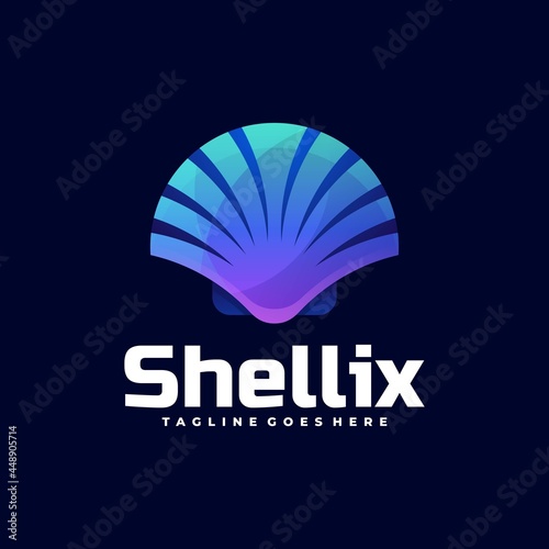 Vector Logo Illustration Shell Gradient Colorful Style.