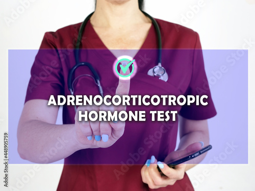  ADRENOCORTICOTROPIC HORMONE TEST text in menu. internist looking for something at cellphone. photo