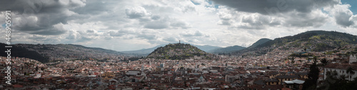 Downtown cityscape panorama view old town historic place Quito © Juanfer