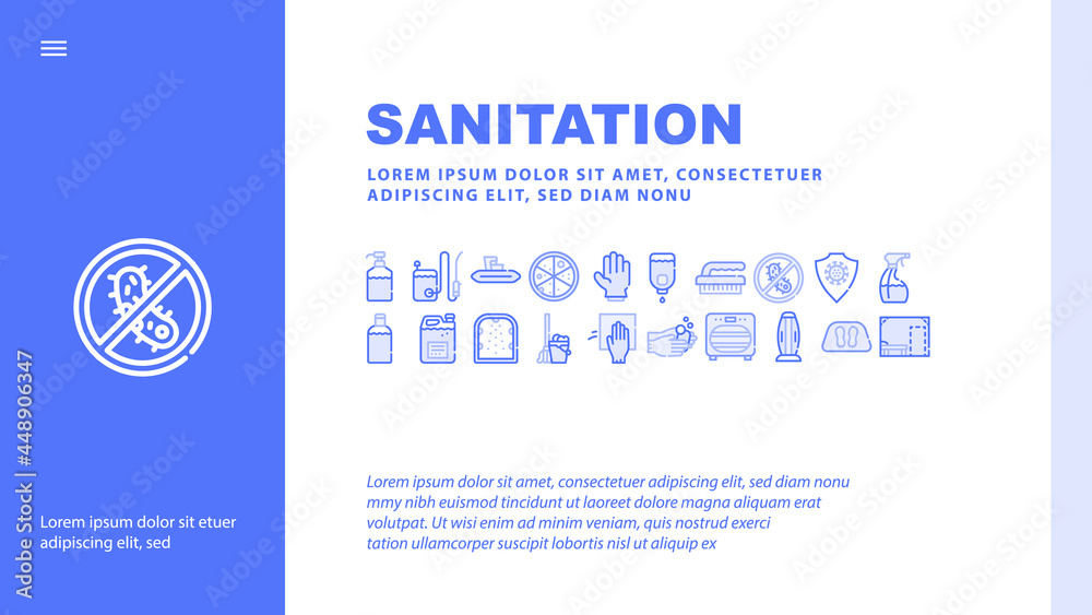 Male Sport Activities Landing Web Page Header Banner Template Vector. Basketball And Soccer, Golf And Lacrosse, Boxing And Sailing, Powerlifting And Bowling Sport Illustration