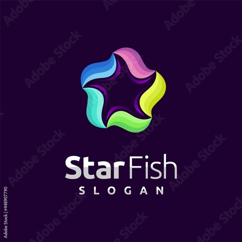 starfish logo with wave element