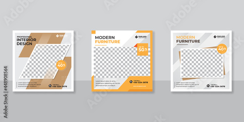 Modern Furniture social media post templates design
