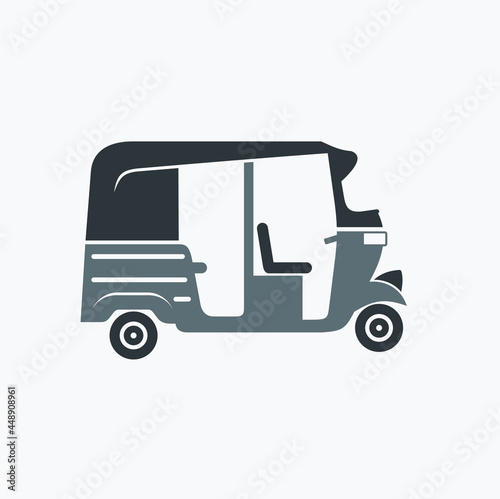 illustration of tuk tuk or bajaj, public transportation in asian and latin america.
